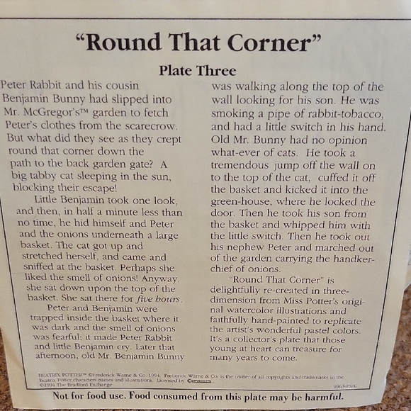 Round That Corner Peter Rabbit Plate - Picture 5 of 5